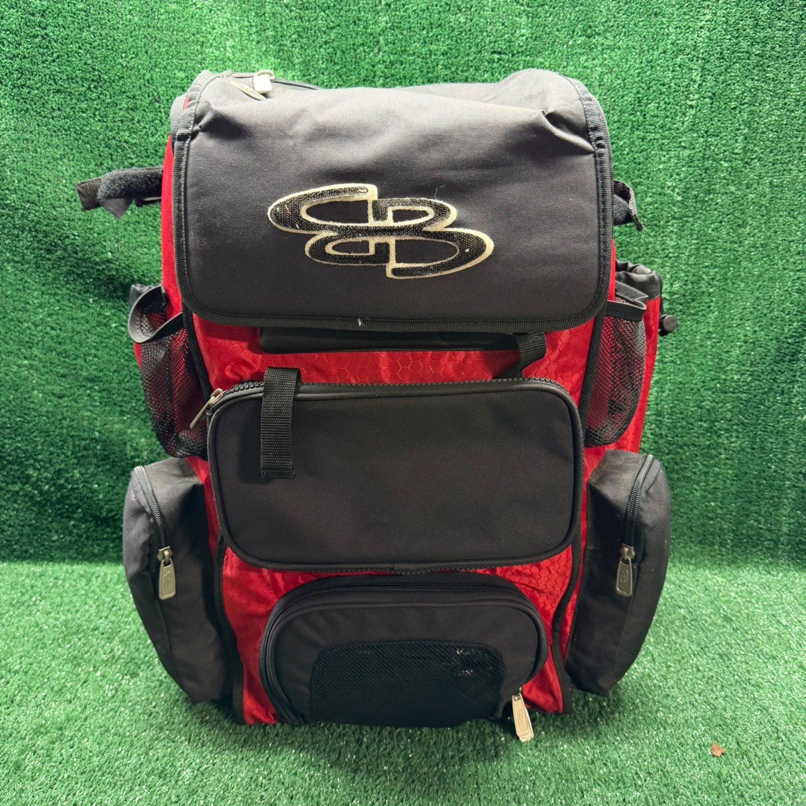 Boombah Superpack Red/Black Baseball Softball Bat Bag Backpack Equipment Storage