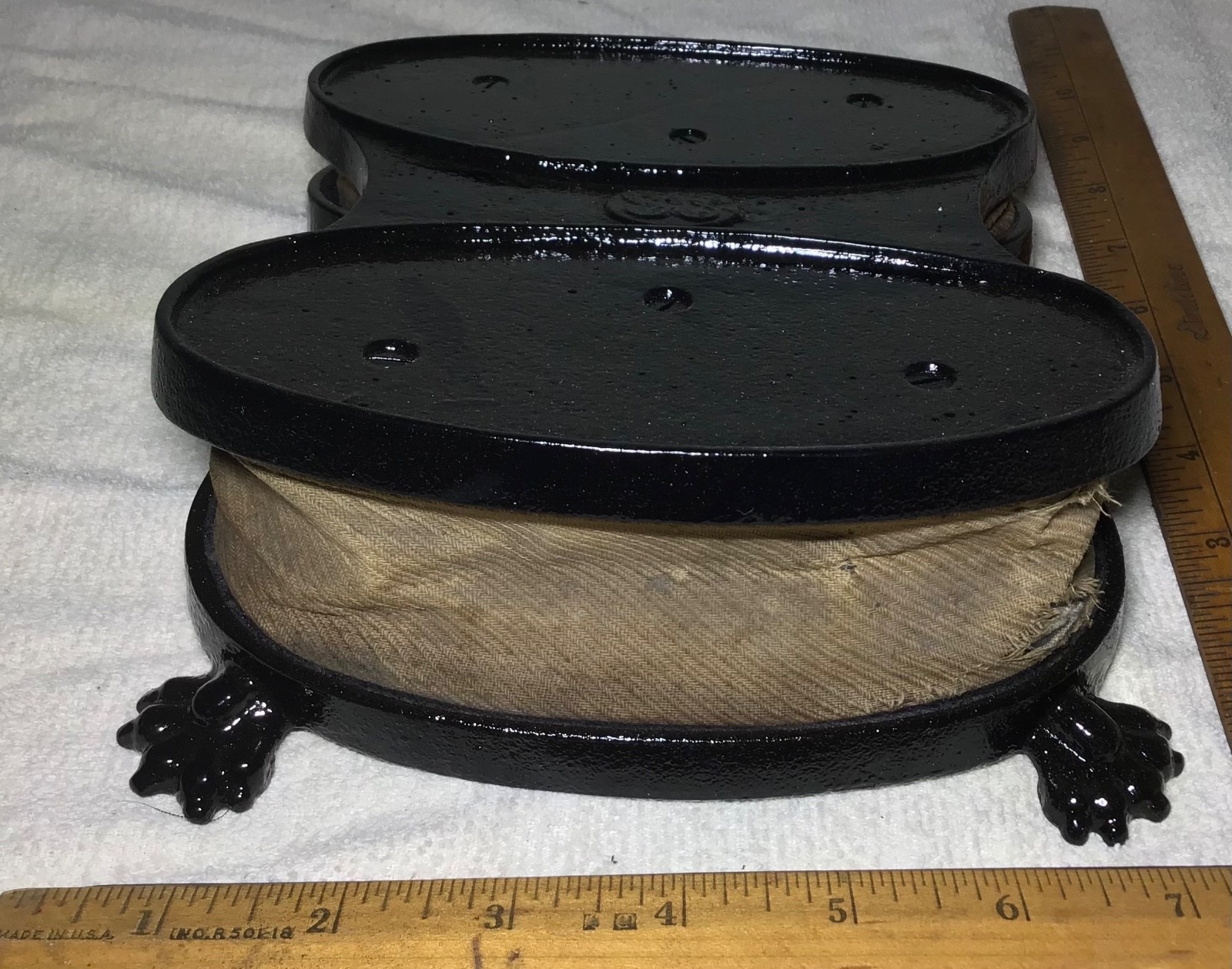 1880s era antique CLAW-FOOT air pump BELLOWS old DENTAL quack medicine APPARATUS