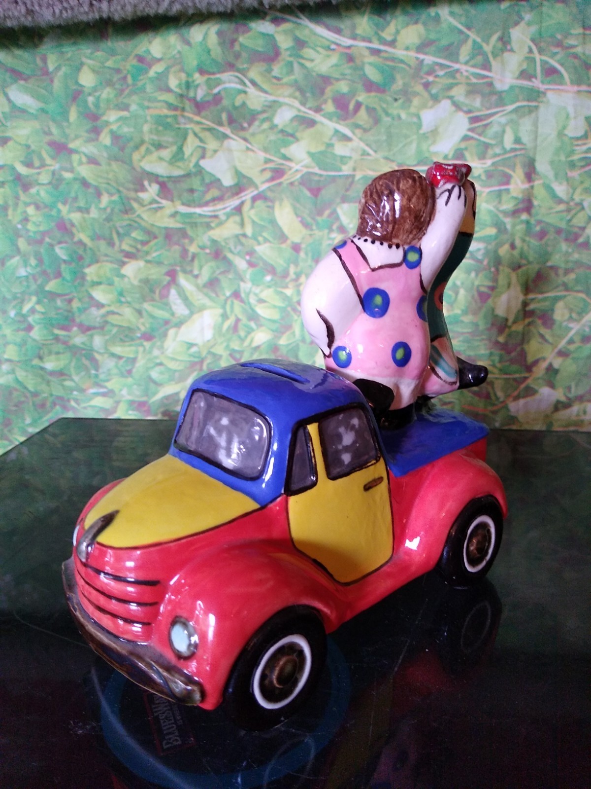 Noi Volkov Jewish Art – Ceramic Sculpture Piggy Bank 2 Partying In A Pickup