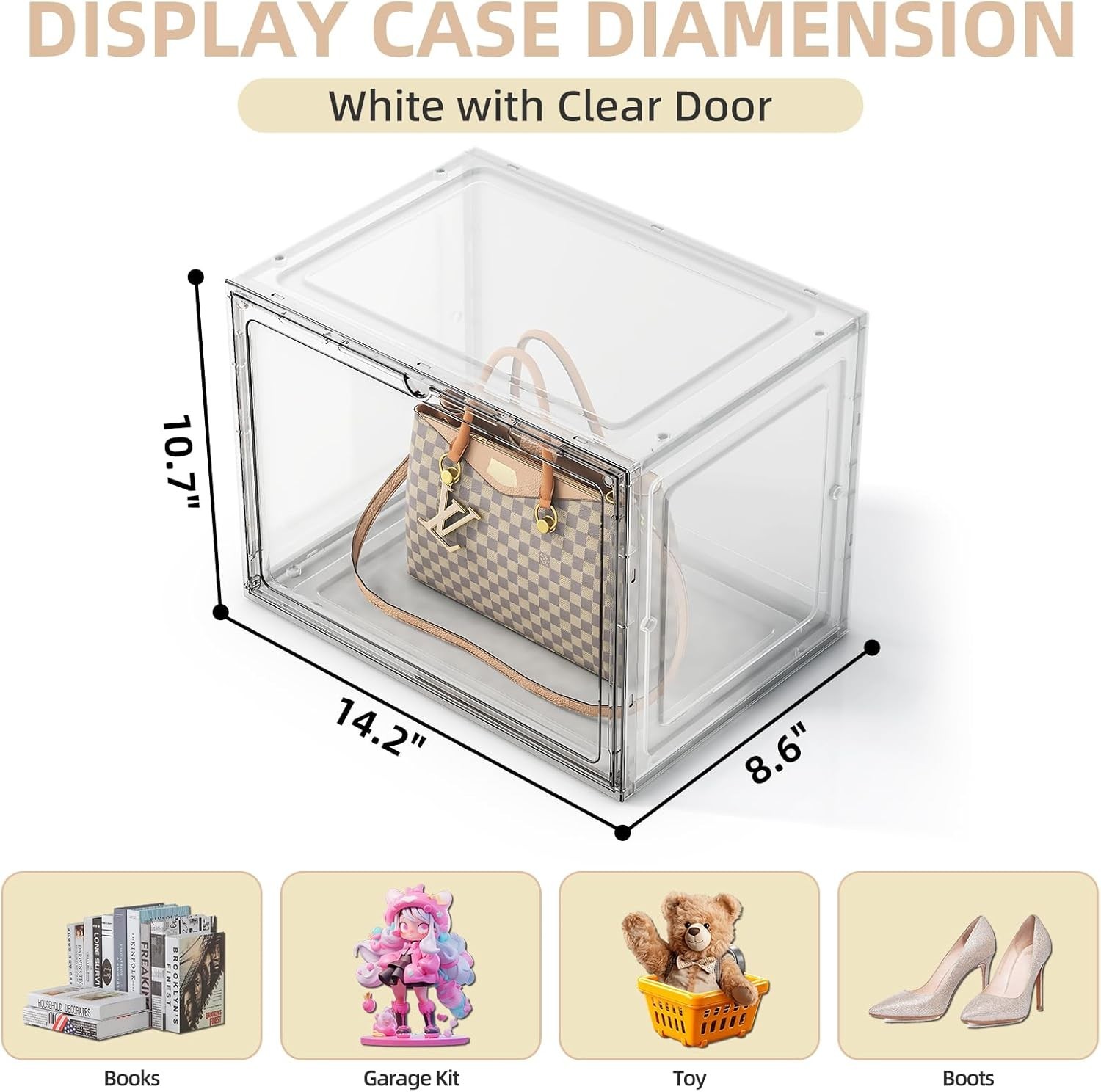 5 Pack Purse Organizer for Closet, Handbag Storage Organizer Stackable Displa...