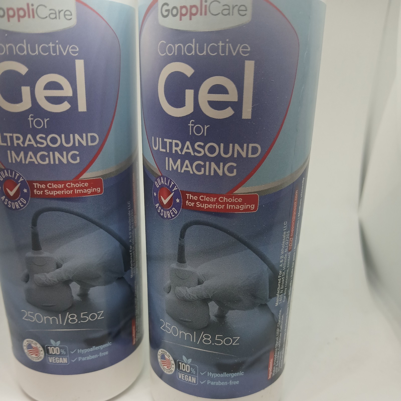 2 Pack Goppli Conductive Cooling Gel for Ultrasound Imaging 8.5oz EXP 2029-06-13