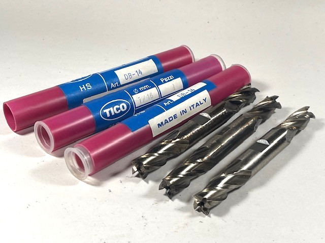7/16" 4 flute End Mill double end,3 pc set