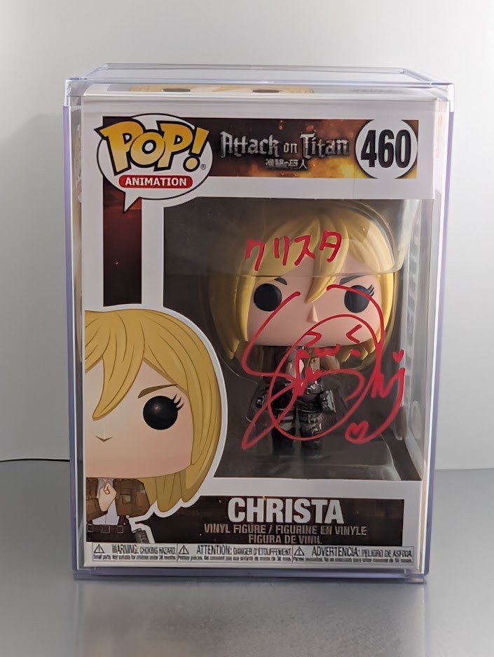 Shiori Mikami JVA Signed Auto Funko Pop #460 Christa Attack on Titan JSA Red