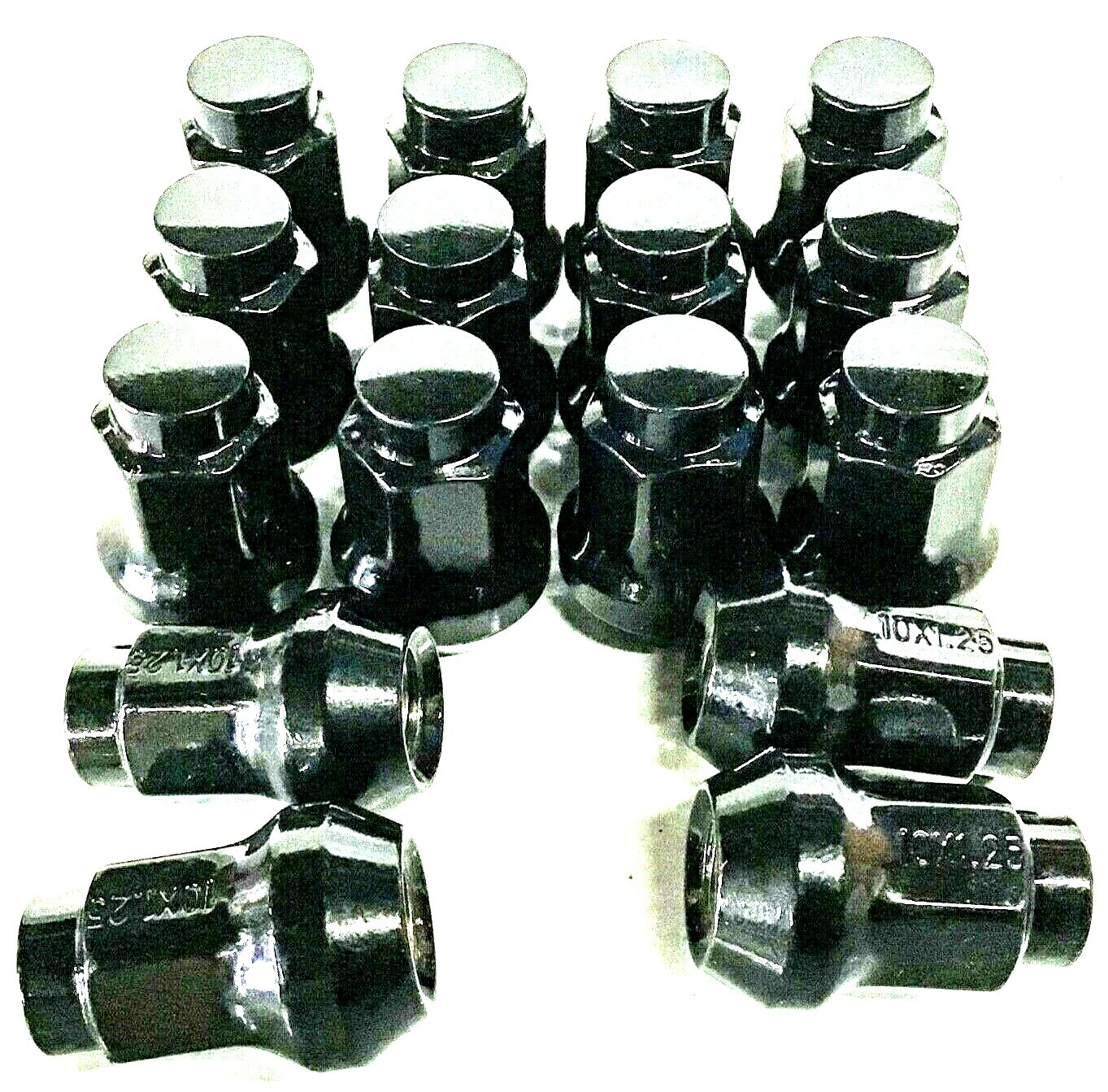 M10x1.25 Black Tapered Lug Nuts 16 Pack Can-Am Defender HD Maverick 500 800 1000