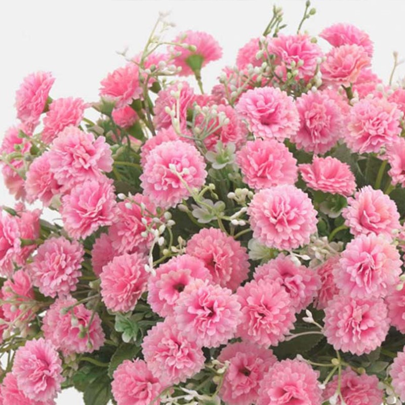 Small Carnation Artificial Flower Bulk Fake Stem Silk Home Decoration