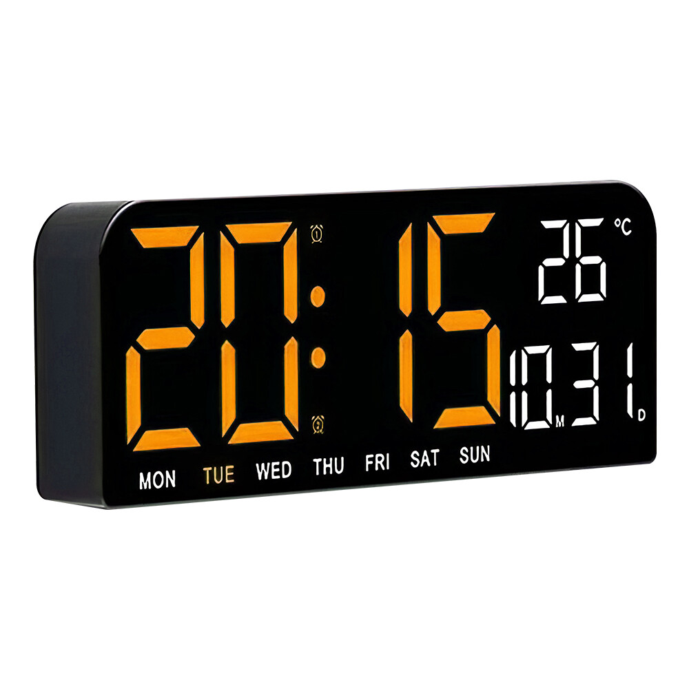 10" Digital LED Desk Alarm Clock Large LCD Display Wall Clock Temperature Date