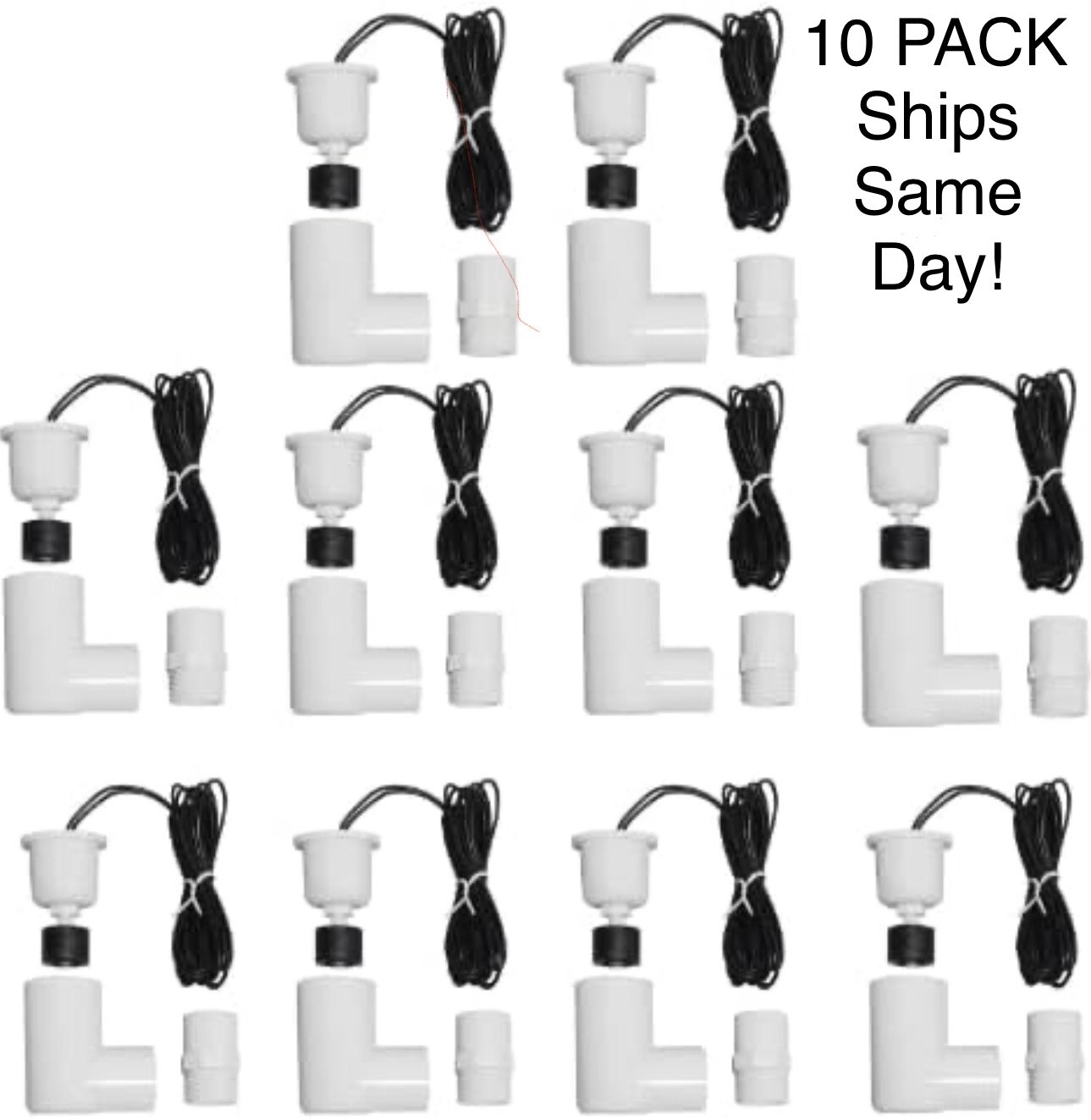SS2 Style Condensate Overflow Safety Switch 3/4 PVC Float Switch 10 PACK HVAC