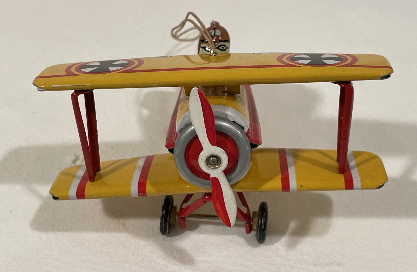 Schylling Bi-Plane Tin Toy Christmas Ornament Collector Series 3.5in