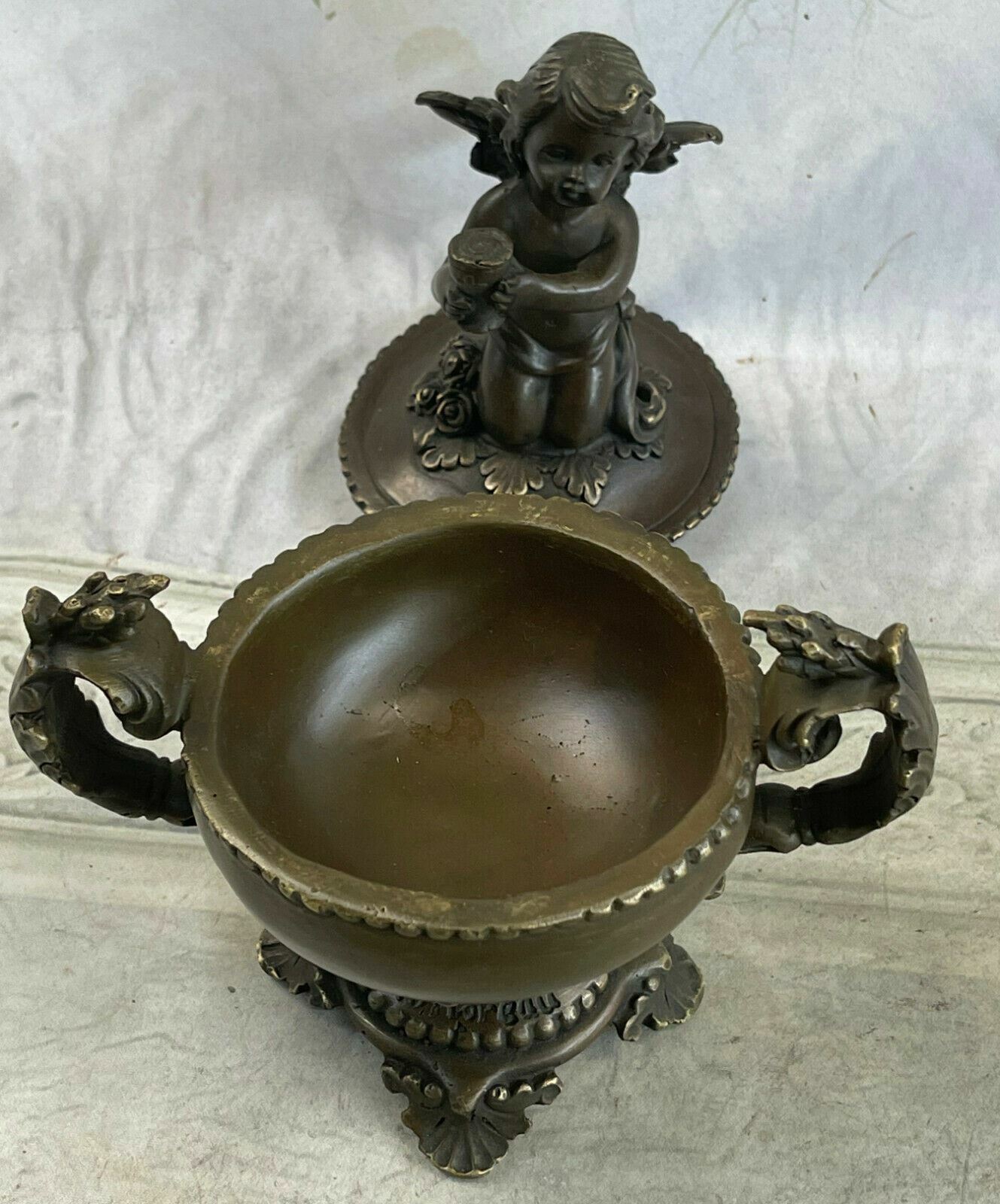 Art Deco Hand Made Jewelry Box Bronze Sculpture Museum Quality Artwork Figure NR