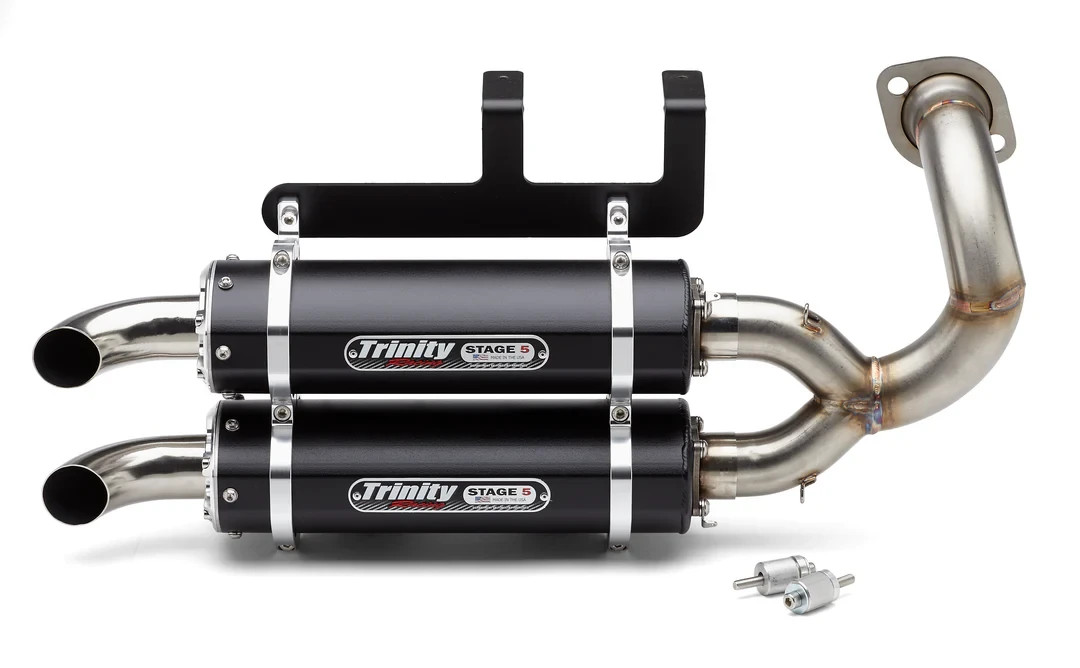 2020-2026 Polaris General XP 1000 Trinity Racing Slip On Exhaust Dual Black