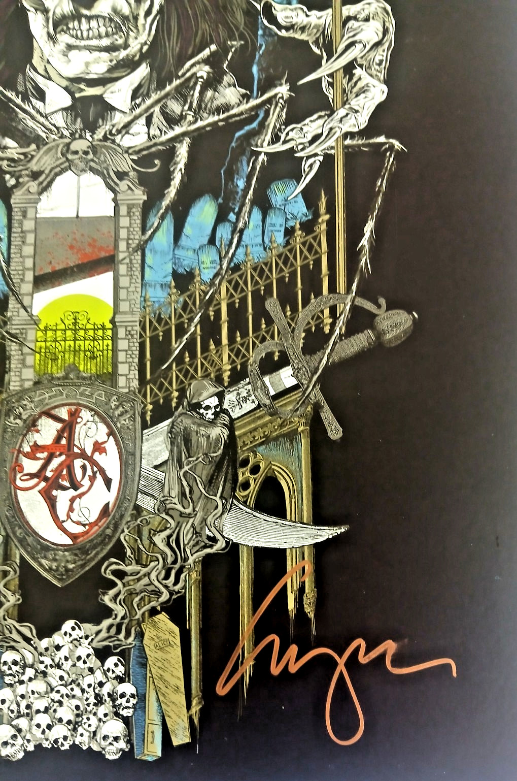 Alice Cooper Hand Signed concert poster and Backstage Pass Paranormal Tour 2018