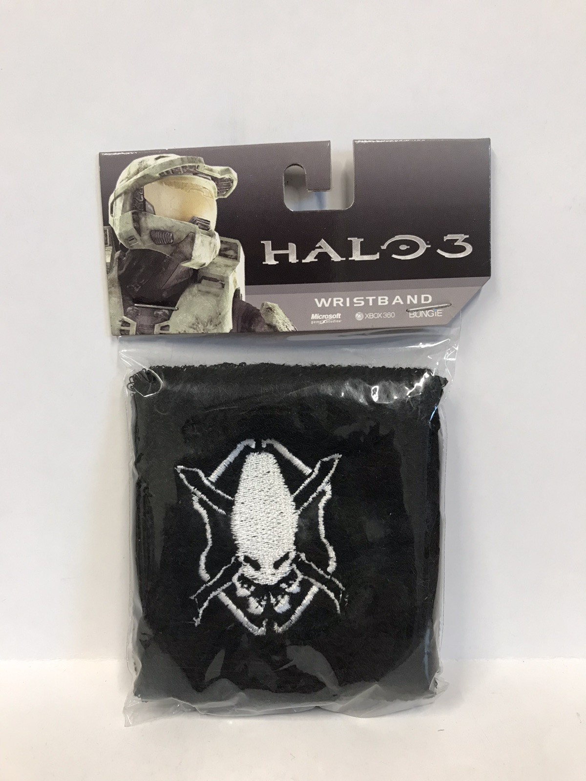 Sweatband Wristband - Halo 3 ODST - Black Legendary Icon Sculpture Grunt Skull