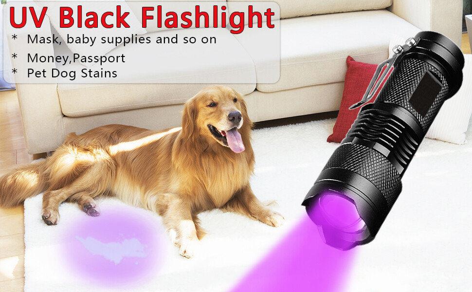 2Pcs UV Ultraviolet Flashlight Black Light 395nm 365nm Detector Urine Pet Stains