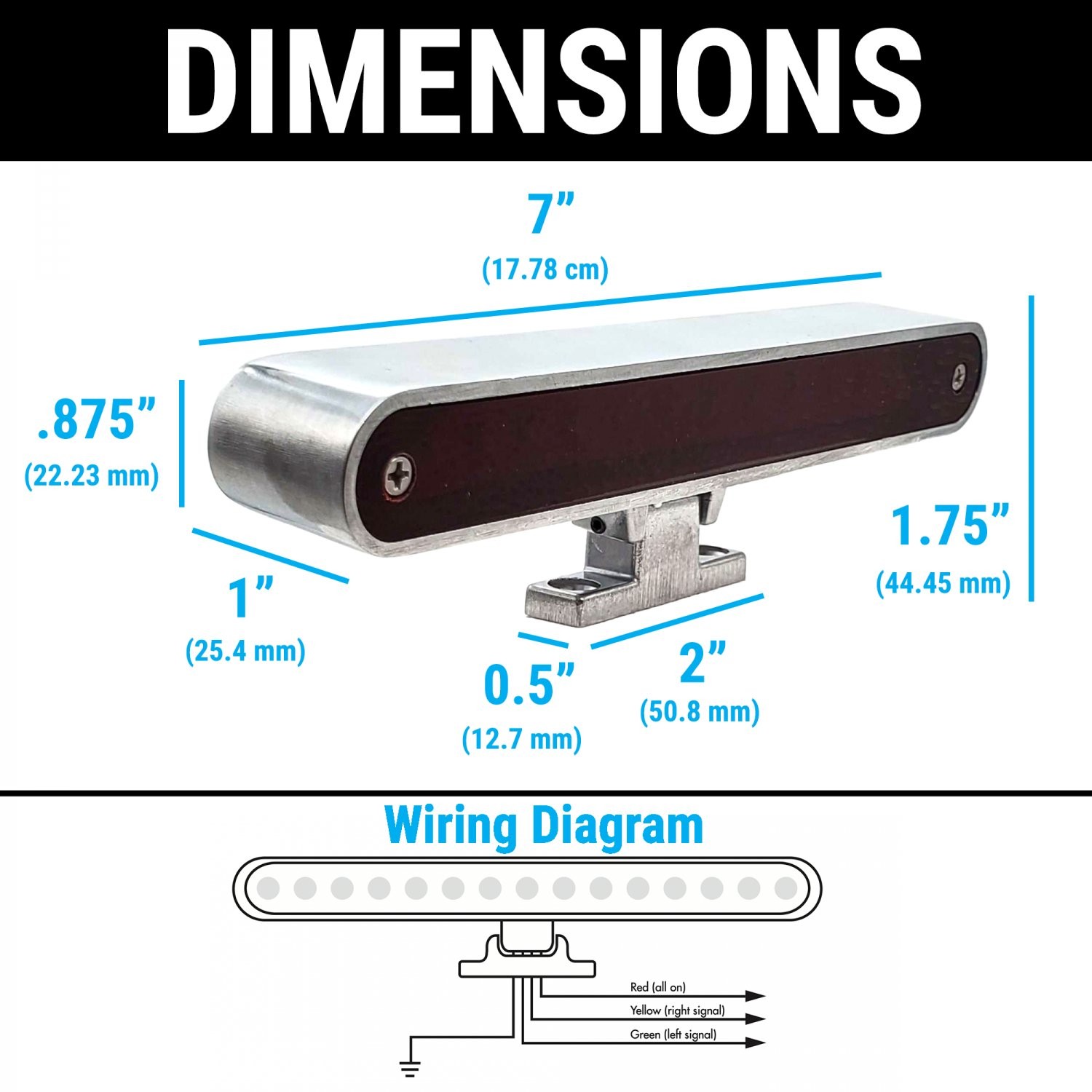 Billet LED 3rd Brake Light with Turn Signal AutoLoc AUTLED3B1 muscle custom rat