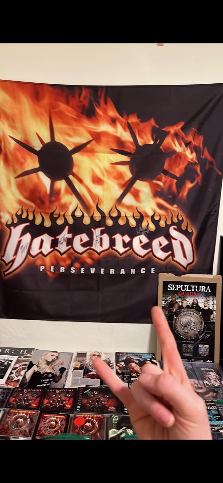 Hatebreed Autographed Tour Banner Flag flown on stage For 2003 Perseverance Tour