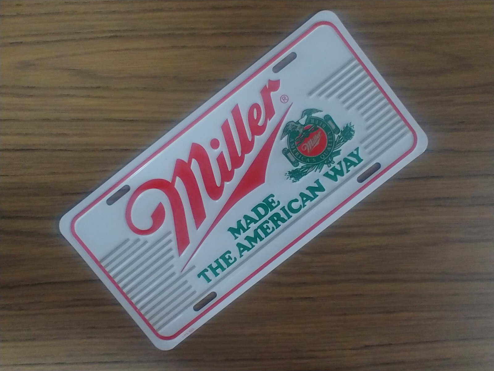 Vintage Miller License Plate Embossed Metal New Old Stock Beer #503