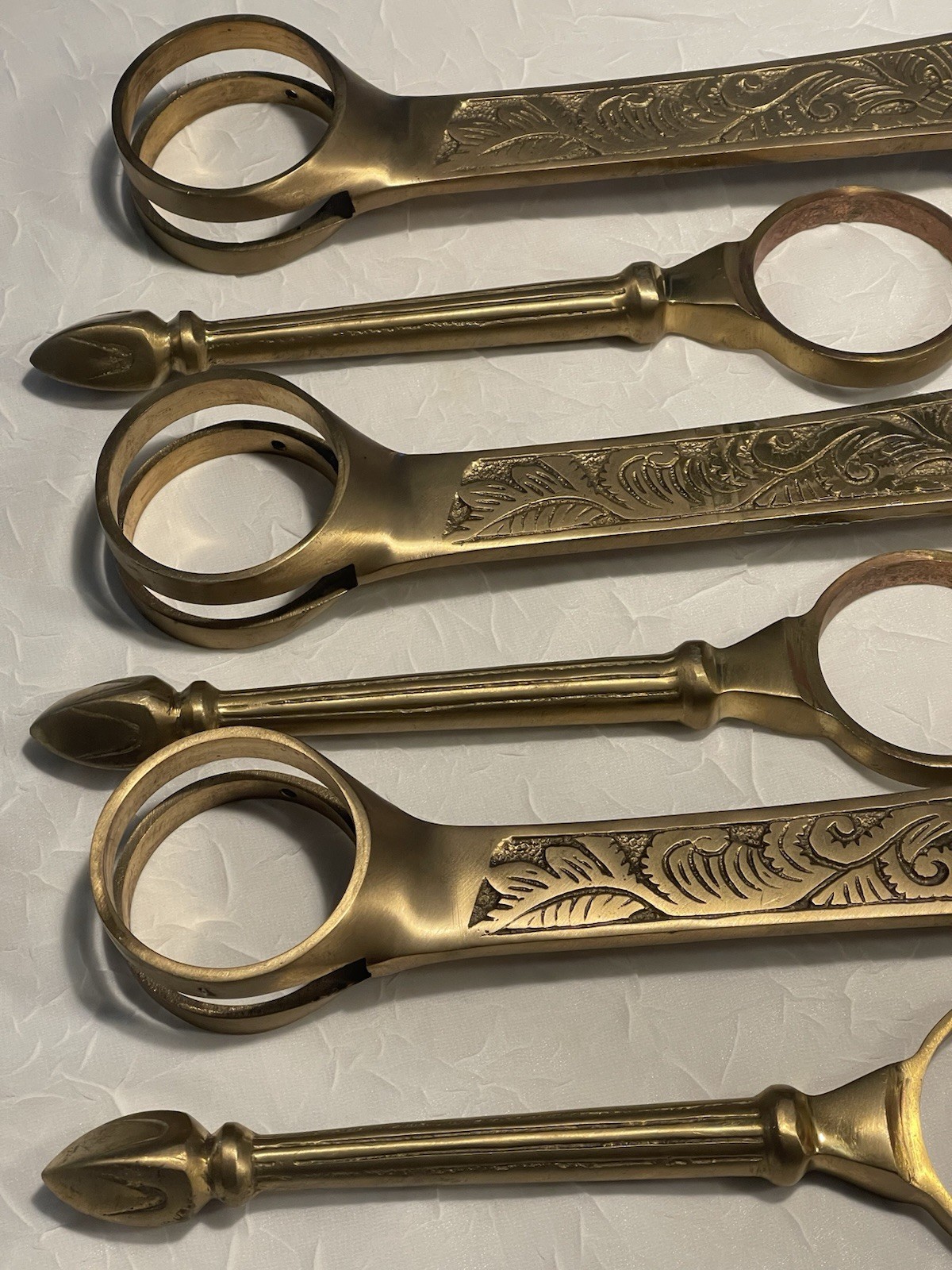 Set Of 3 Swing Arm Cast Solid Brass Bar Foot Rails, 2 inches