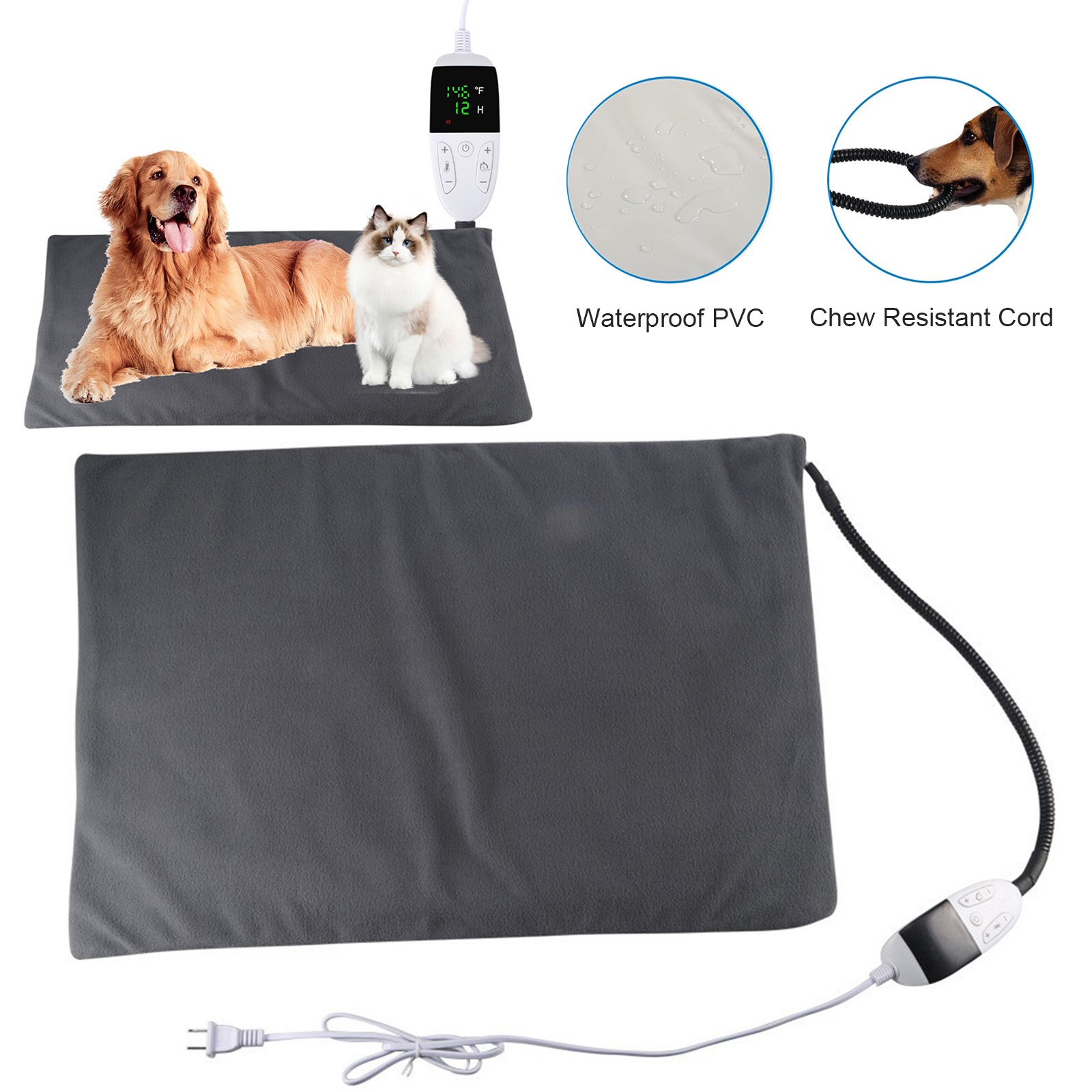 Large Pet Heating Pad Electric Blanket Waterproof Mat Warmer Washable Dog Cats