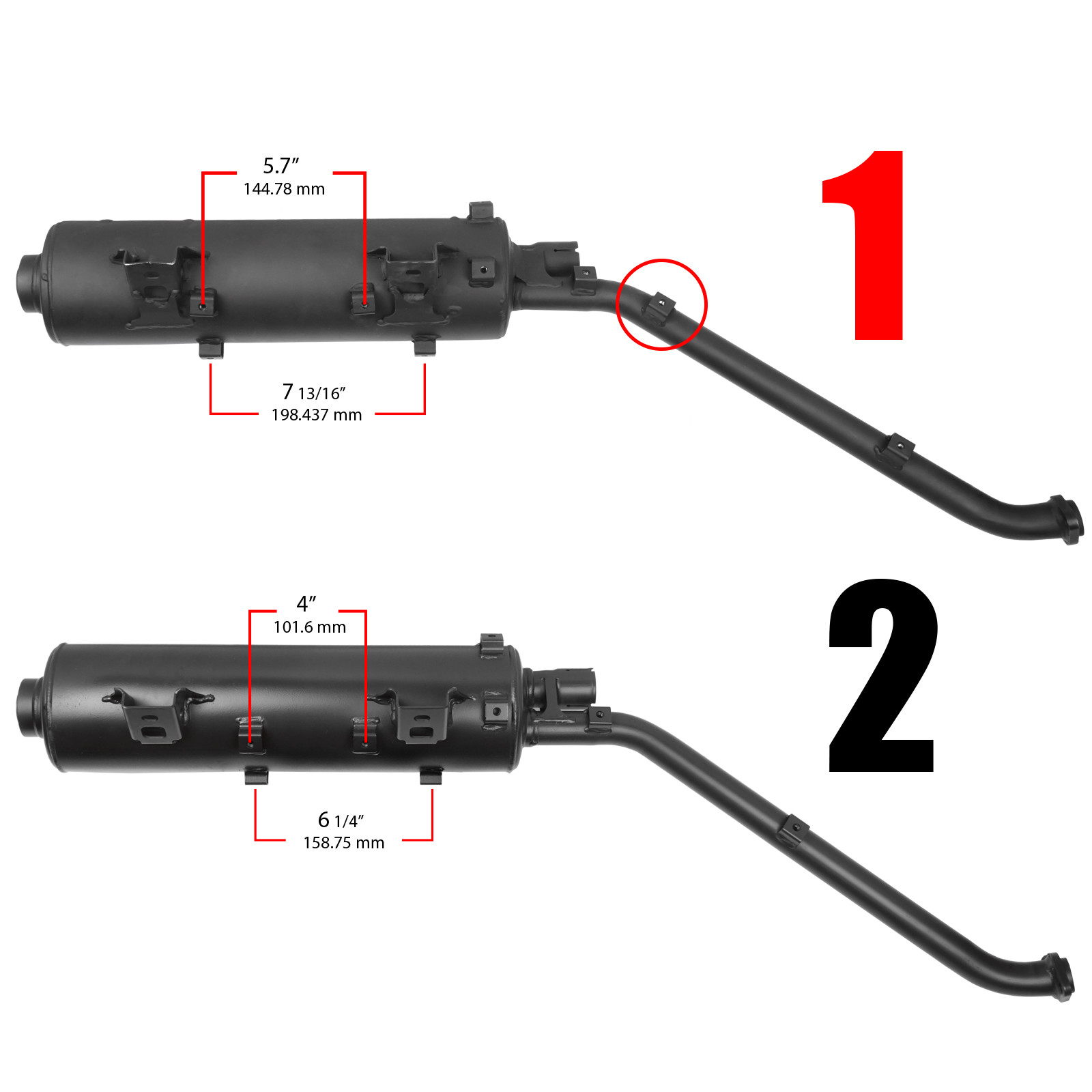 Exhaust Muffler For Kawasaki Brute Force 750 KVF750 4X4 4X4I Carb Injector 06-11