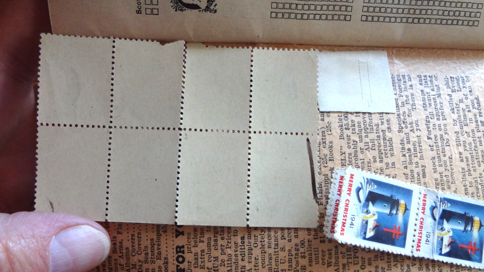 1944 Stamp Collectors HandBook Elmer R Long With Stamps 23rd Edition