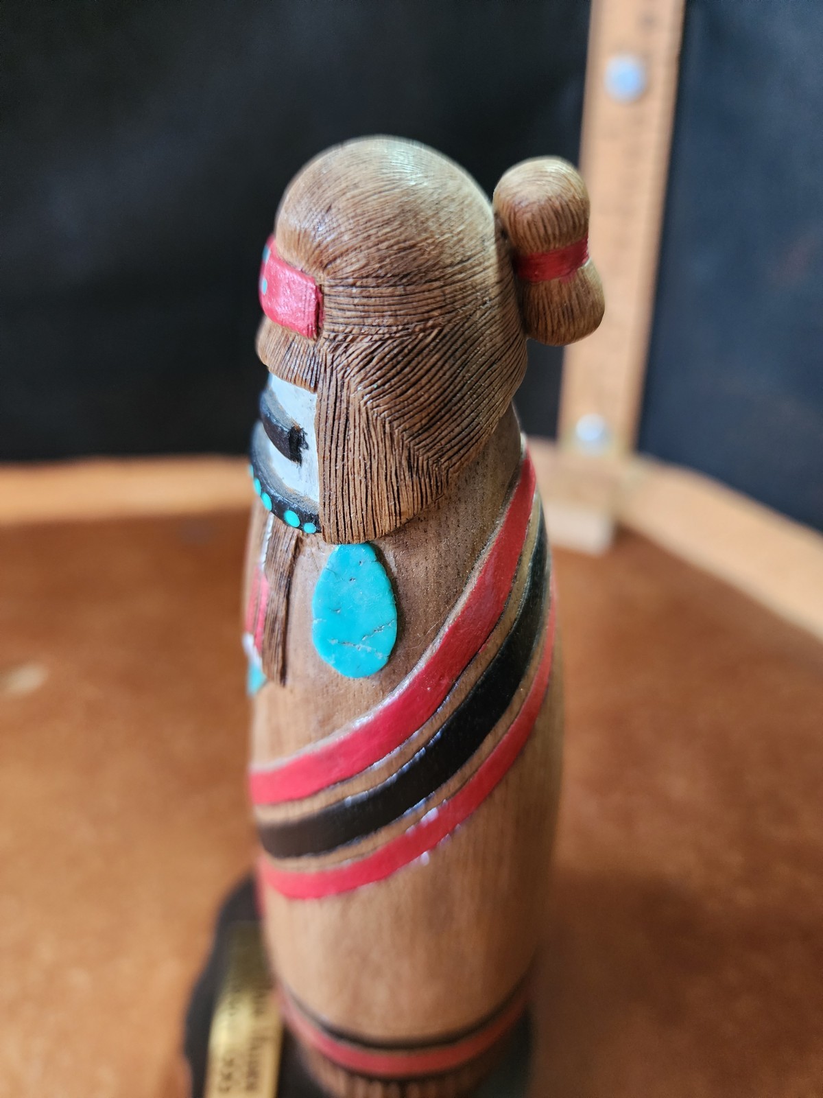 Vtg Native Hopi Hand Carved & Painted Long Hair Maiden Kachina Doll By O. Larson