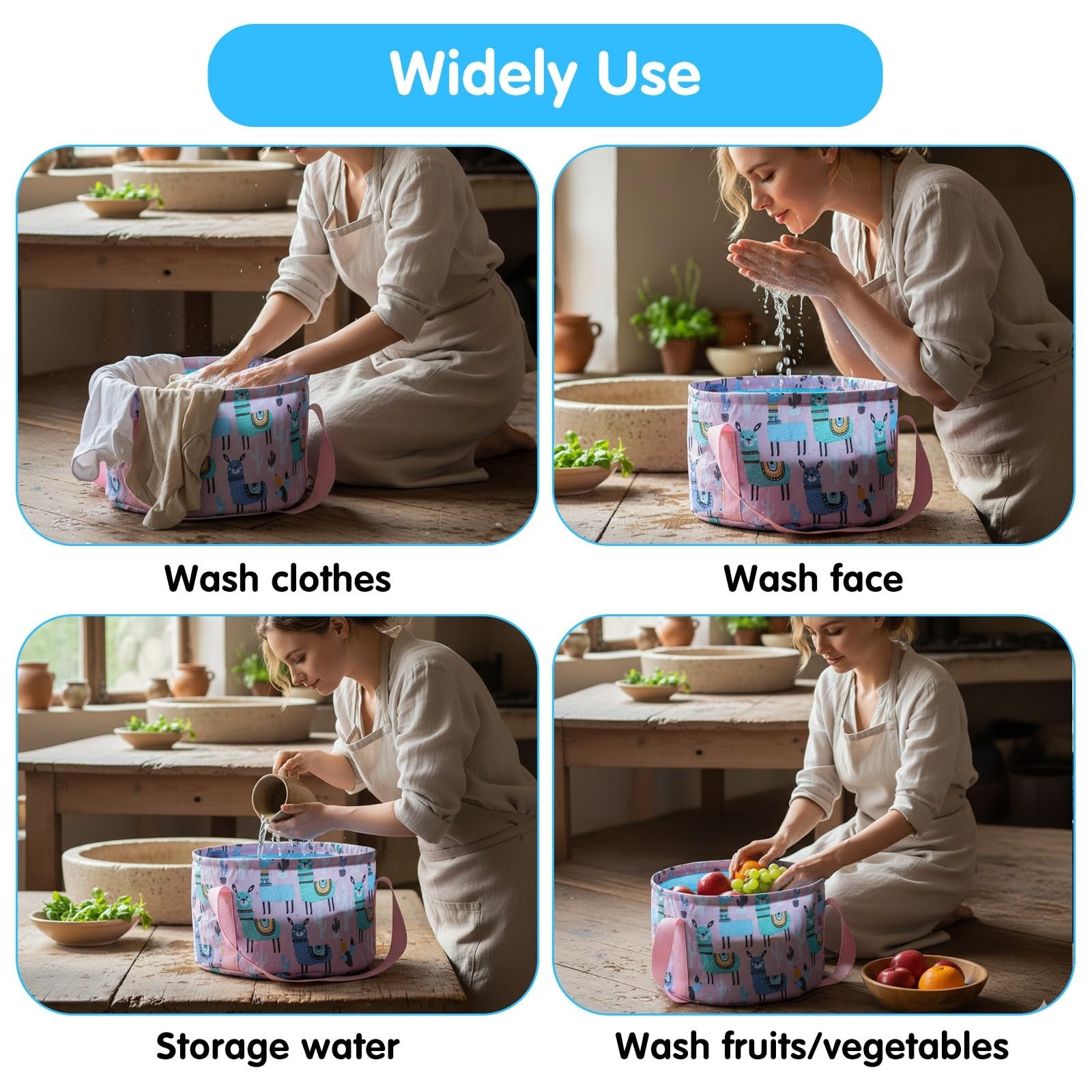 Collapsible Bucket for Soaking Feet - Portable Foldable Foot Bath Tub Spa Bas...