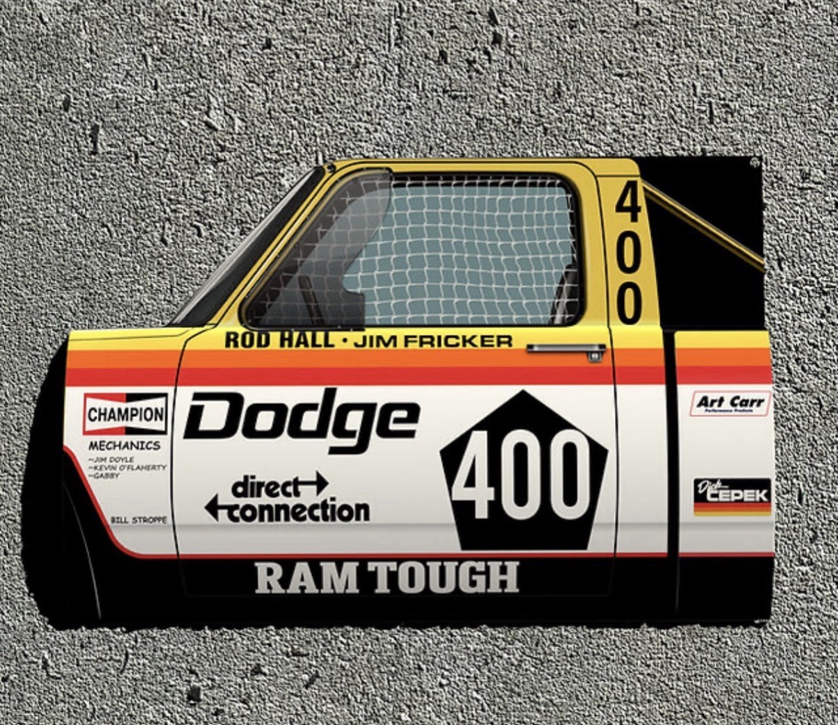 WOW! 1986 Dodge Ram Rod Hall Race Truck Off-road Racing Curved Sign