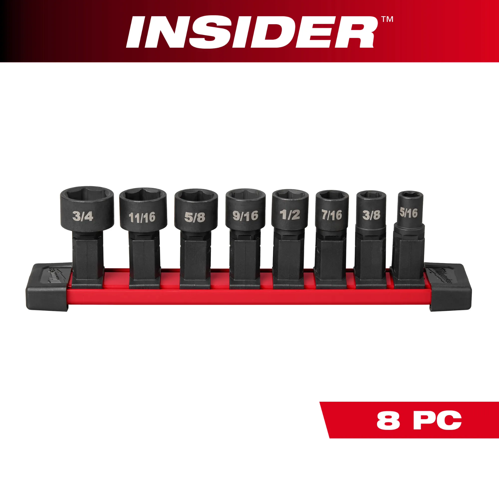 Milwaukee 49-16-1640 INSIDER Box Ratchet Socket SAE Set - 8 PC
