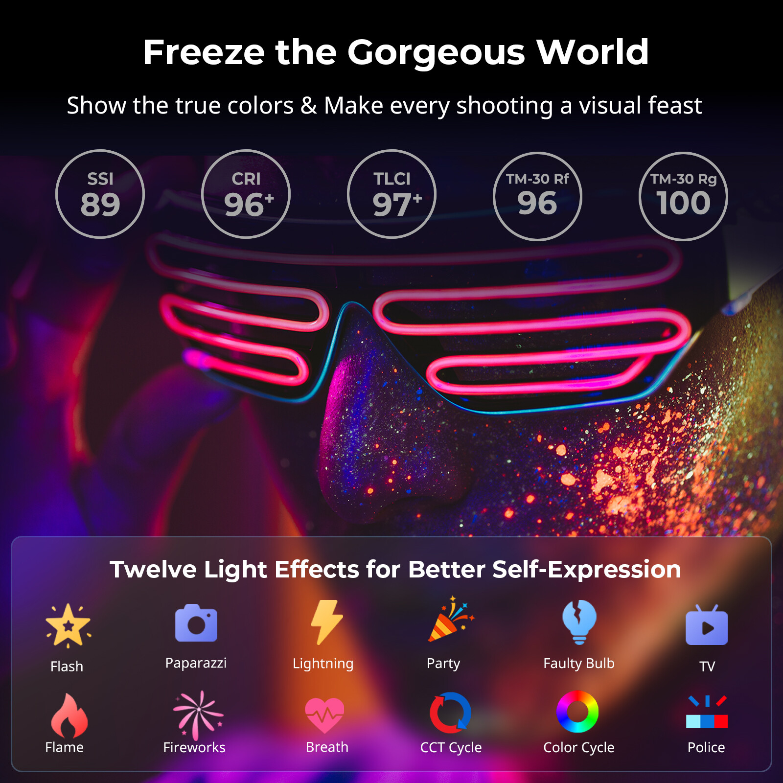 SmallRig RC 60C RGB LED Video Light Built-in Battery 2500K-10000K 4808