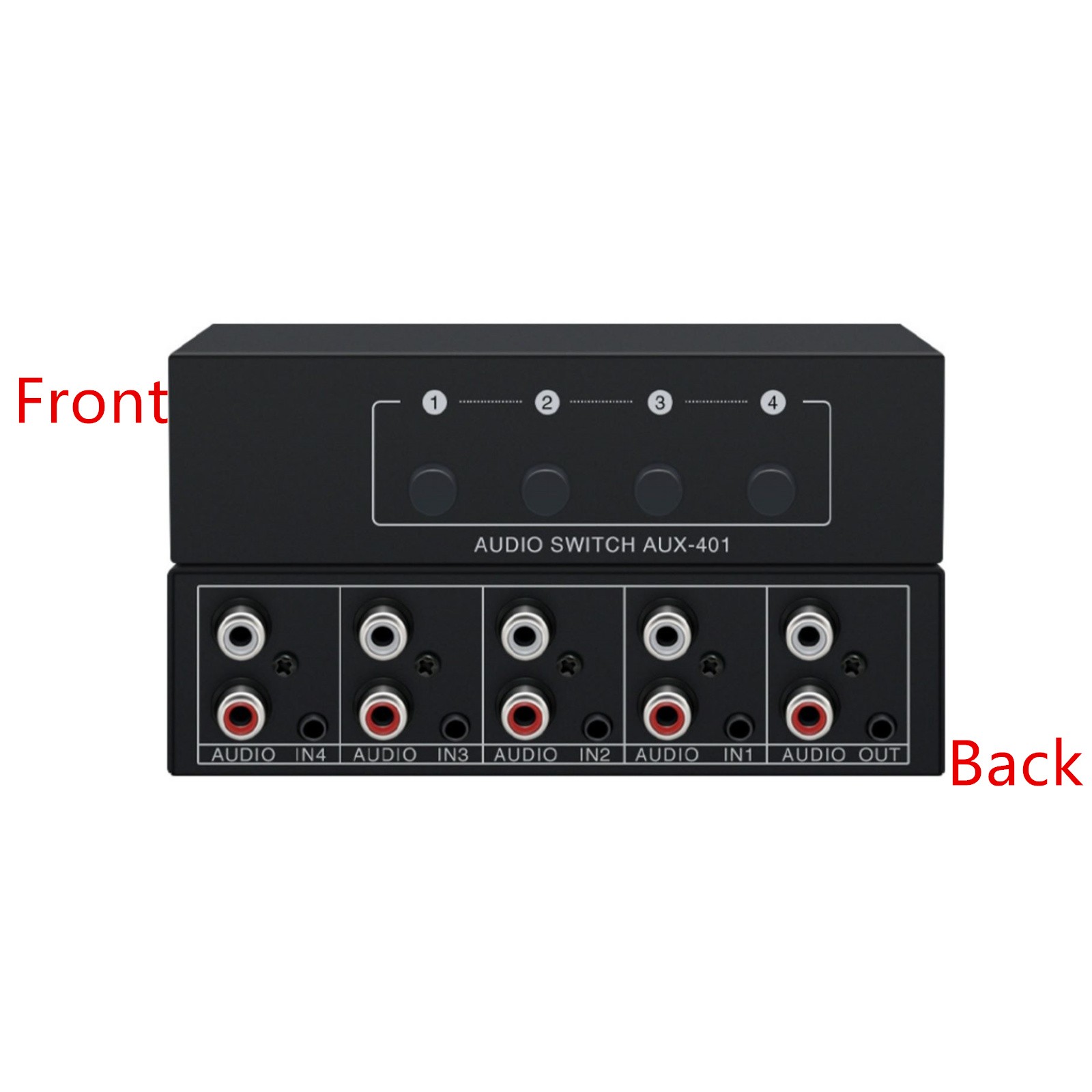 1 x Stereo Audio Switcher 4 in 1 Out A/B Analog For Multi-source Switching
