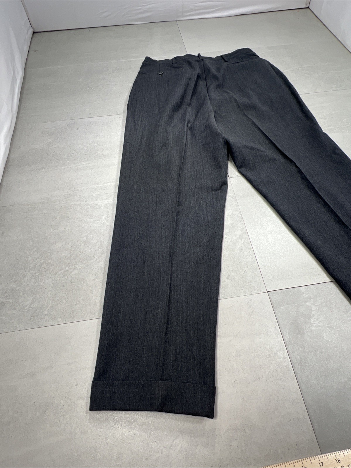 Vintage 50’s 60s Wool Dress Trousers Pleated Cuffed Conmar Zipper USA Gray Ivy