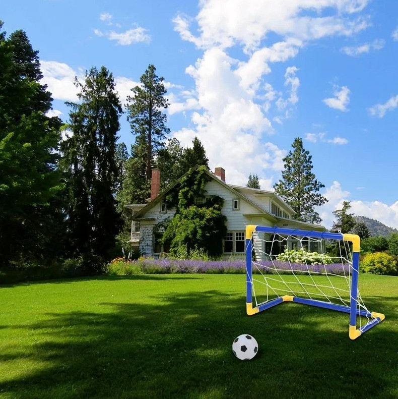 Mini Folding Soccer Goal Net Set with Ball & Pump Kids Indoor Outdoor Toy