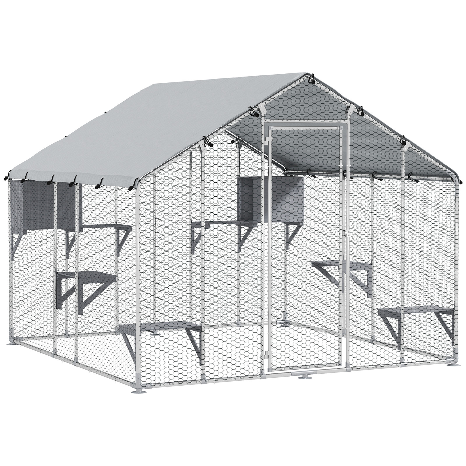 PawHut 94.5" Extra Large Catio, Outdoor Cat Enclosure with Waterproof Cover