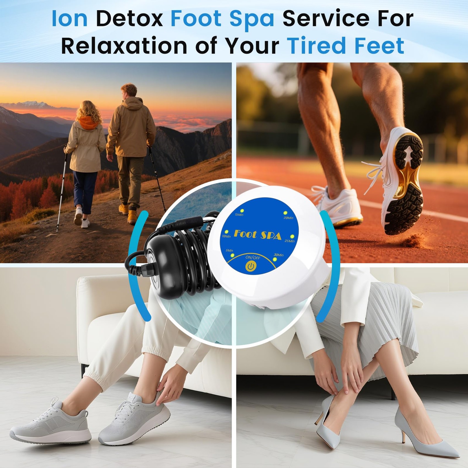 Ionic Foot Bath Detox Machine Spa Ion Cleanse Controller Portable for Home