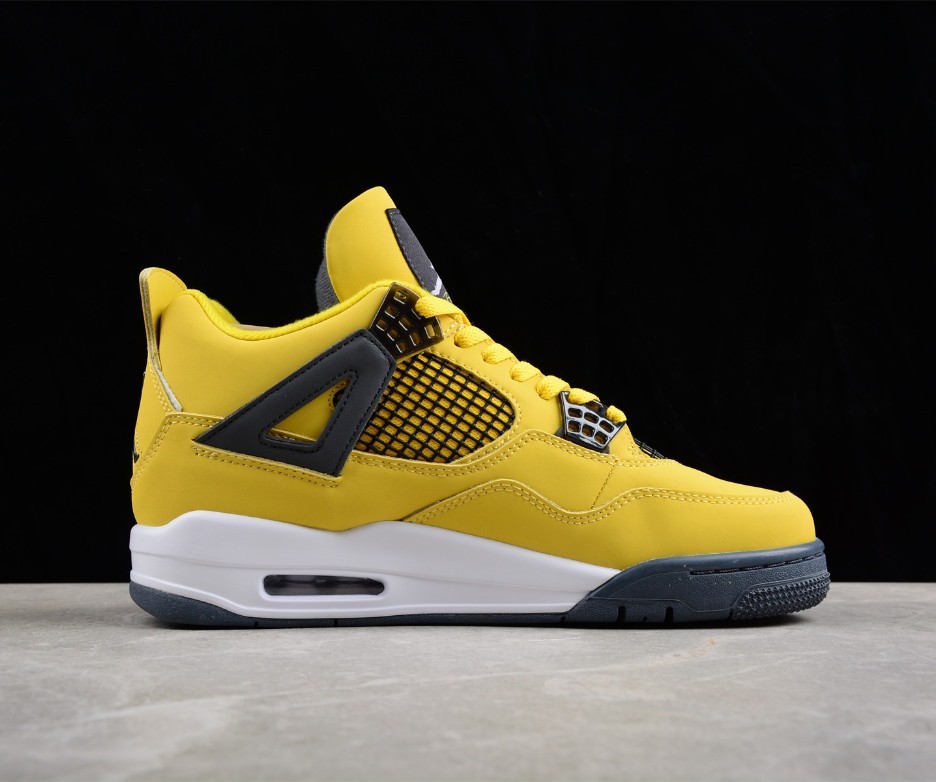 US Size 7-12 Jordan 4 Retro "Tour Yellow"Men's Mid Top Basketball Shoes.