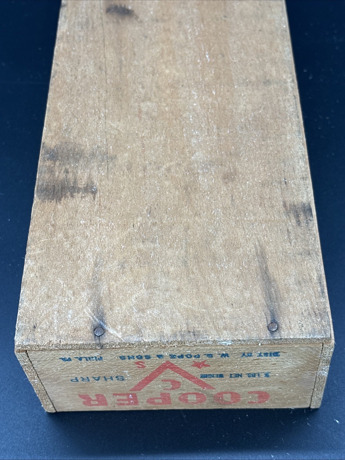 Vintage Cooper Sharp Cheese Box Pope & Sons Phila Pa. Wooden Advertising