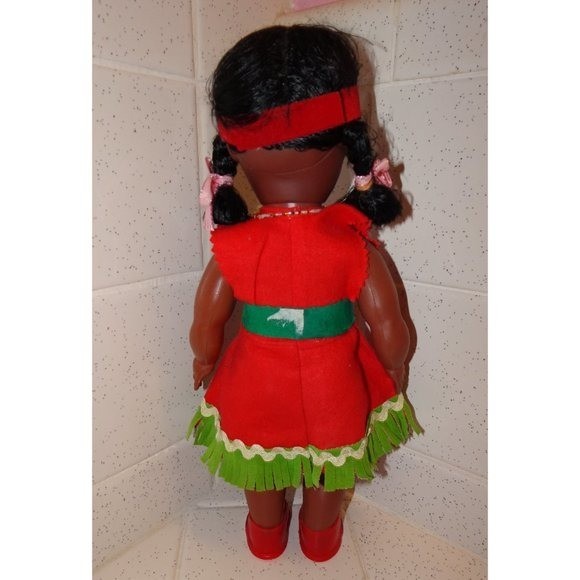 Vintage Indian Girl Doll retro Native American Souvenir