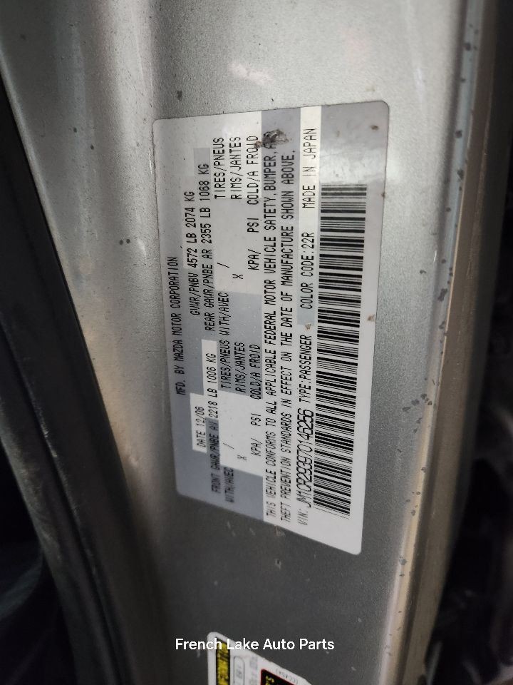 Automatic Transmission 2.3L Fits 2007 MAZDA 5 1331485