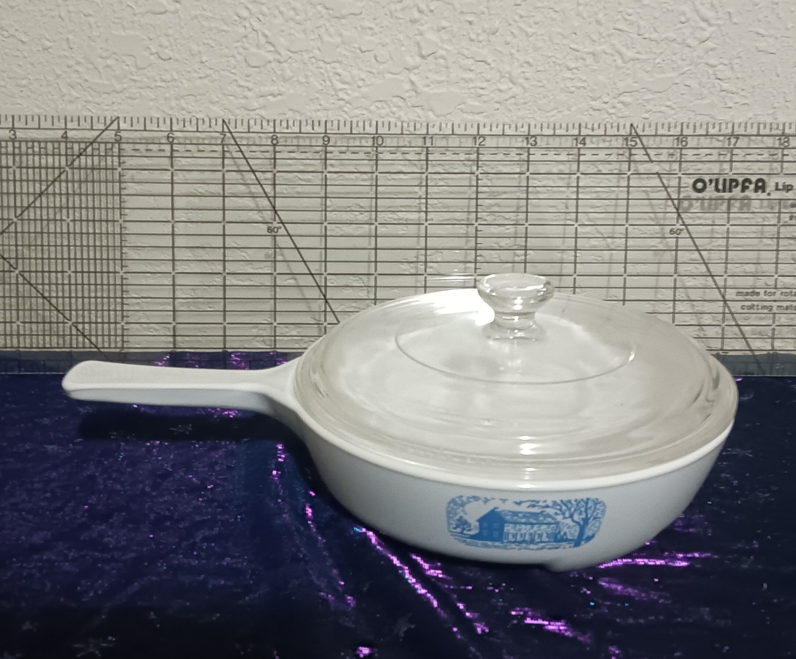 Corning Ware microwave browning skillet Blue Colonial Home Amana Radaranger EUC