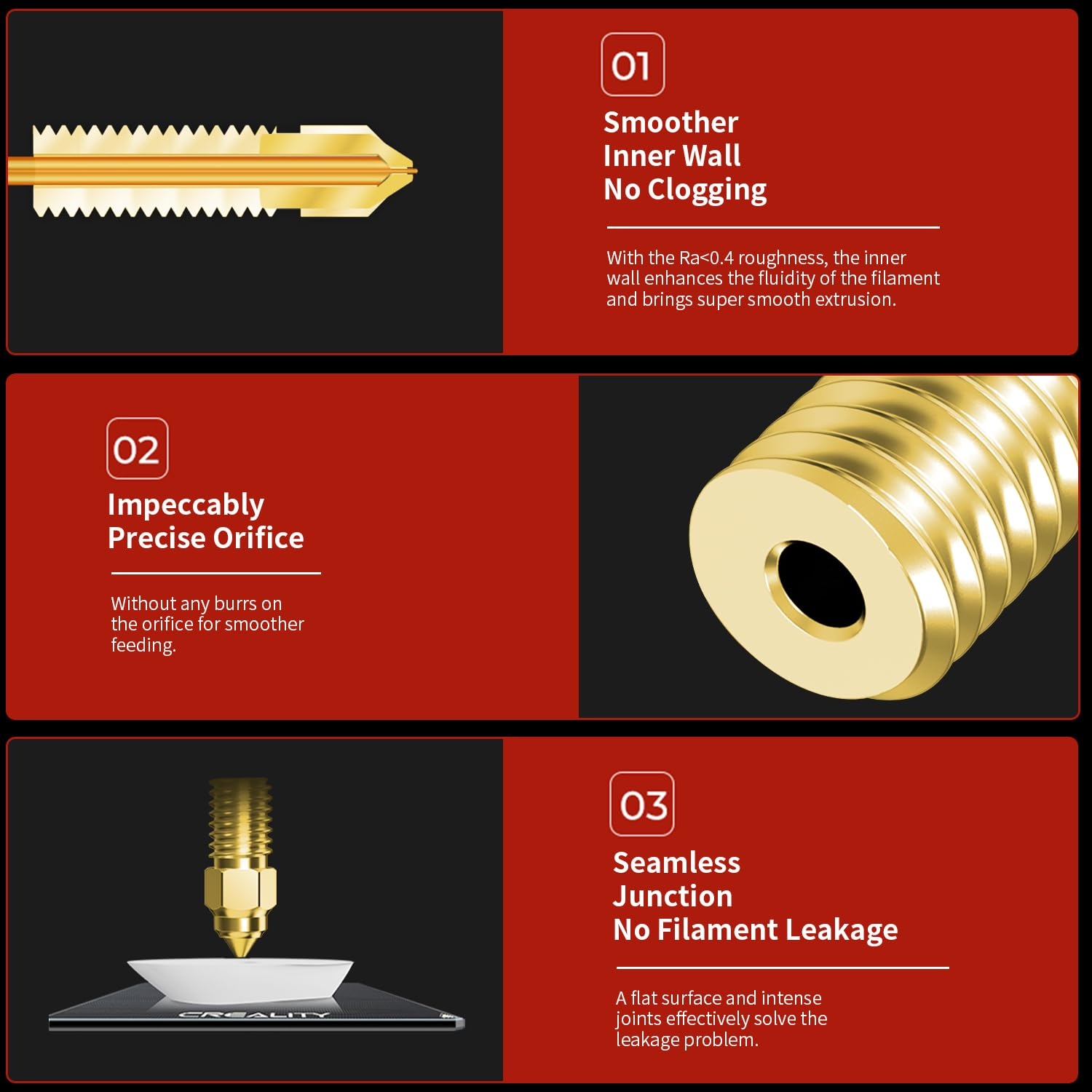 2PCS Hardened Steel & Brass Nozzle Set for Ender 3 V3 KE Printing Components