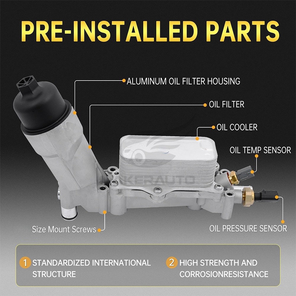 Aluminum Engine Oil Cooler Filter Housing For 11-16 Dodge Jeep Chrysler Ram 3.6L