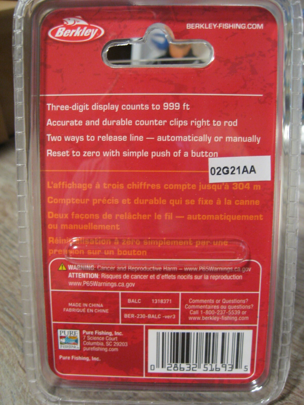 Berkley Fishin' Gear Clip-On Fishing Line Counter 3 Digit Display Up To 999'