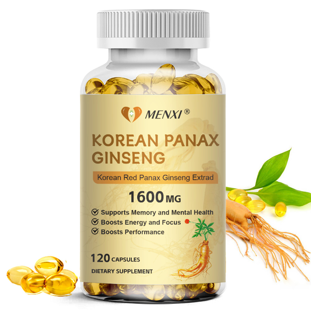 Korean Red Panax Ginseng 1600mg - 240 Capsules - Extra Strength Highest Potency