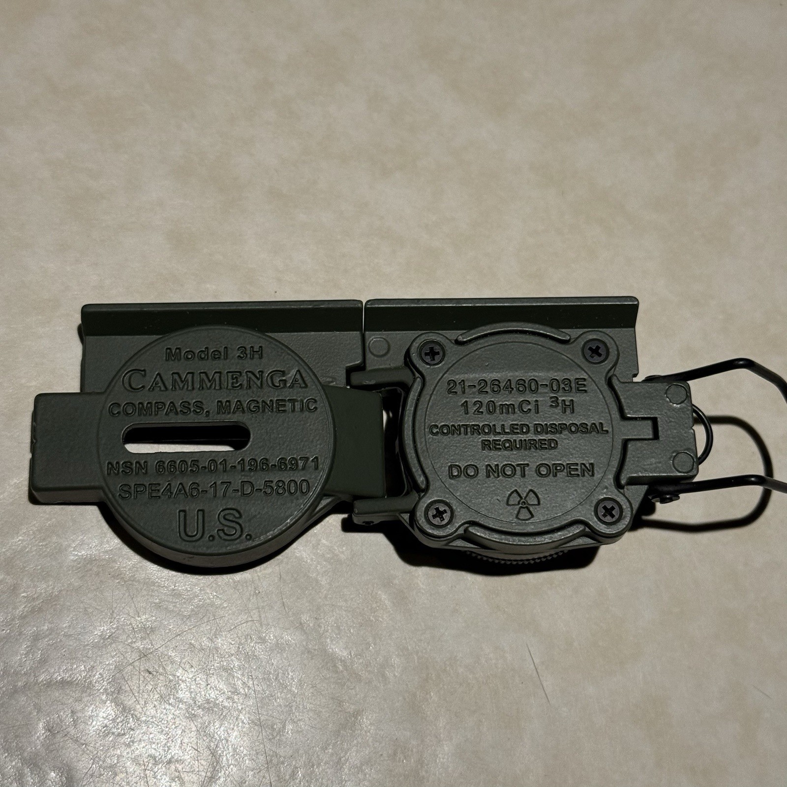 Cammenga Model 3H Tritium Lensatic Compass Olive Drab US Military Issue