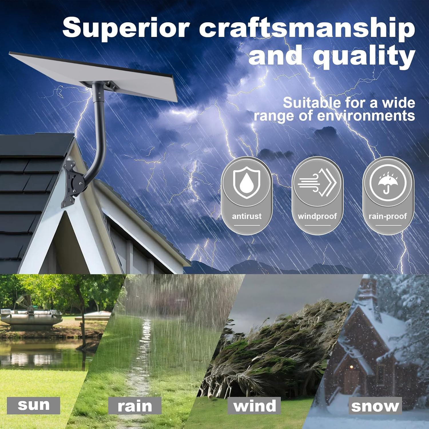 Starlink Gen 3 Mount, 180° Adjustable, Heavy-Duty Metal, Gray, Wall/Roof Mount