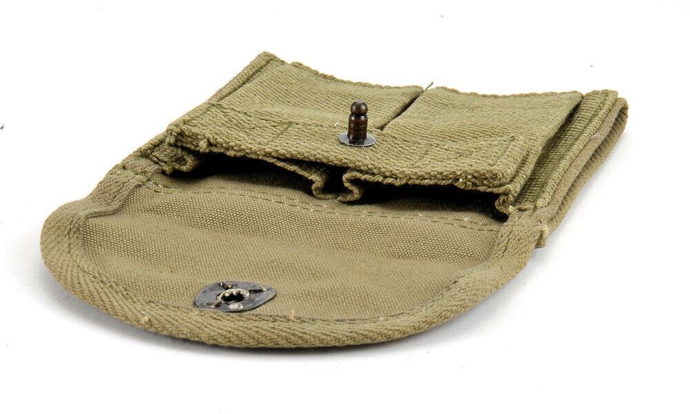 WW2 .30 M1 CARBINE BUTTSTOCK TYPE POUCH Lt. OD Green Marked JT&L 1943