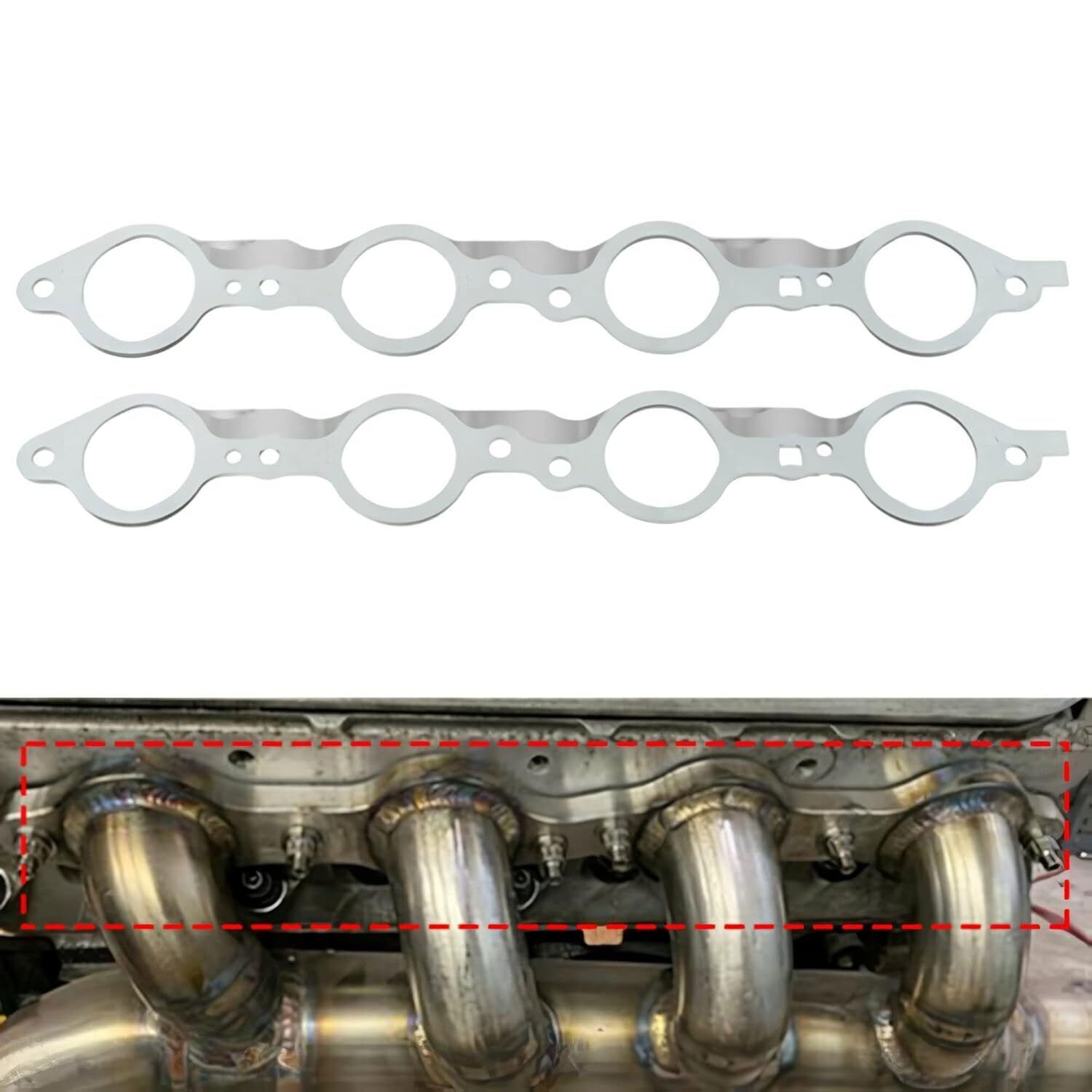 NEW LS MLS Manifold Header Gasket Pair W/Bolts For LS1 4.8 5.3 5.7 6.0 6.2L