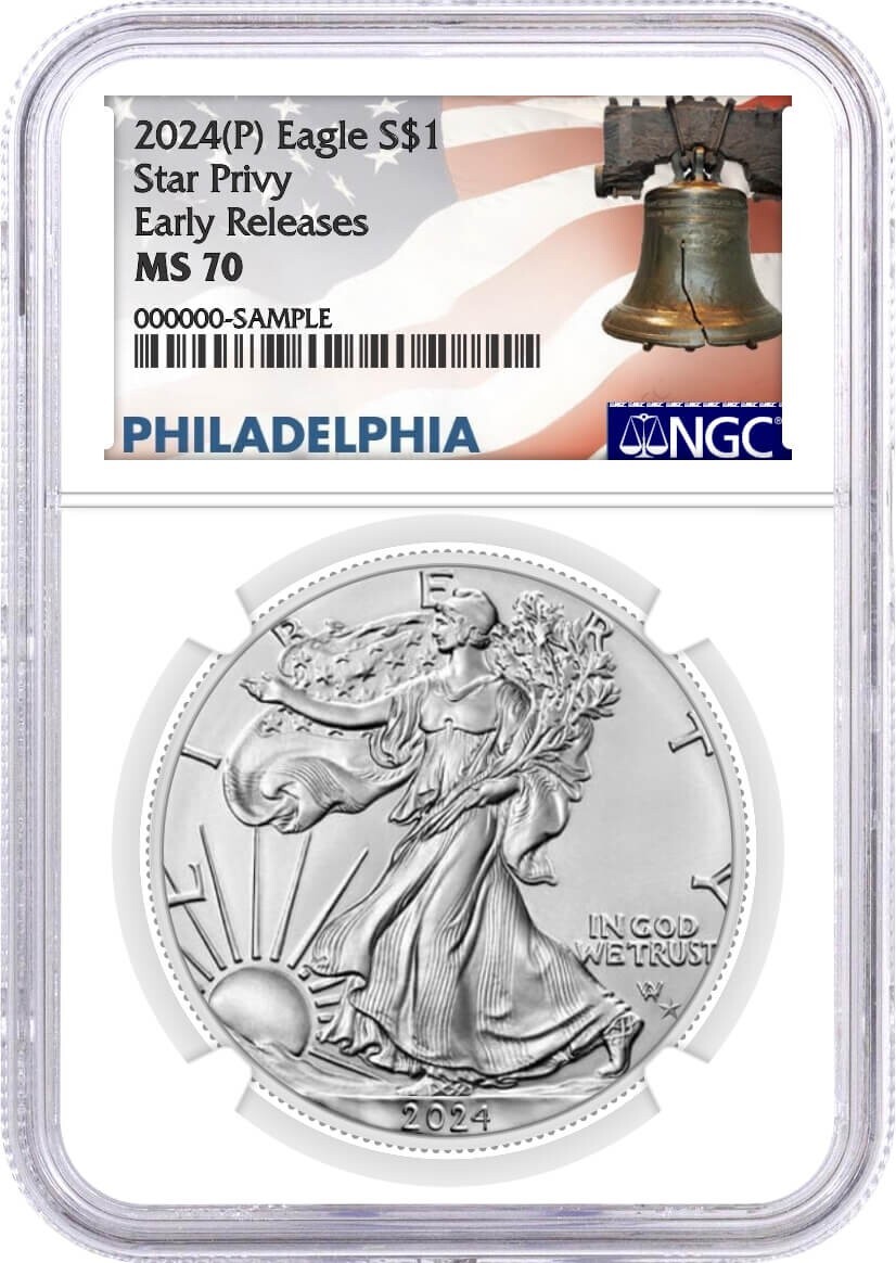 2024 (P) $1 1oz Silver Eagle Star Privy Release NGC MS70 Early Releases
