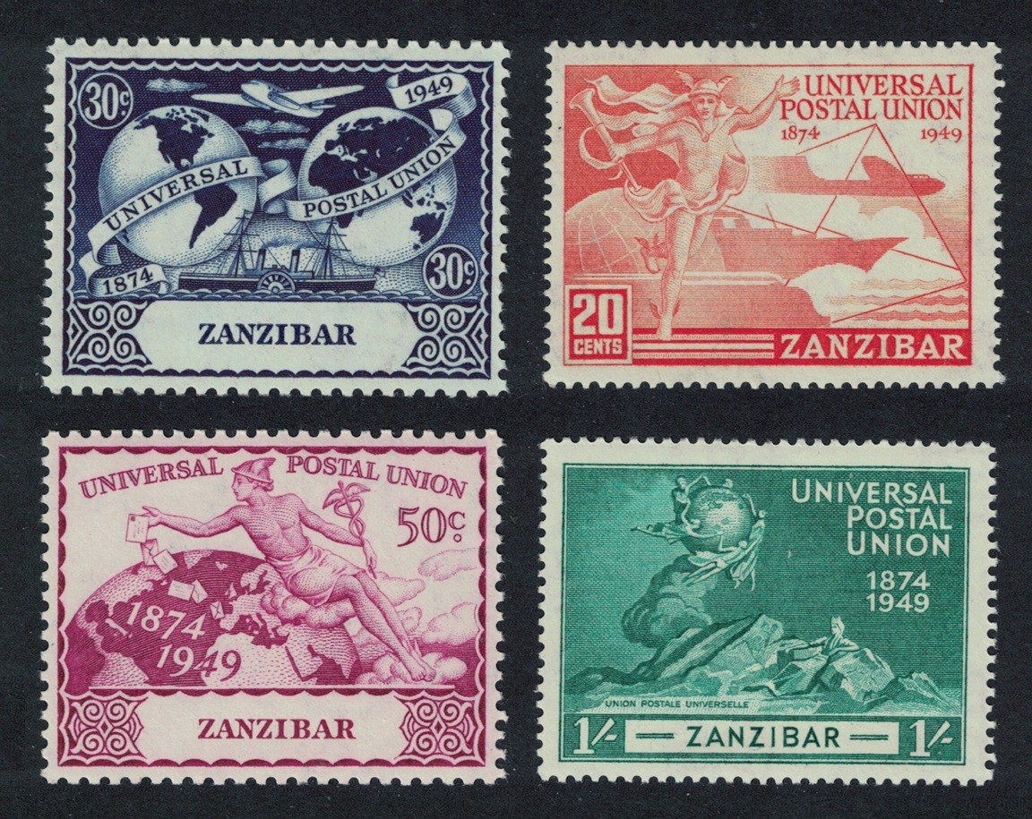 Zanzibar 75th Anniversary of UPU 4v 1949 MNH SG#335-338 Sc#226-229