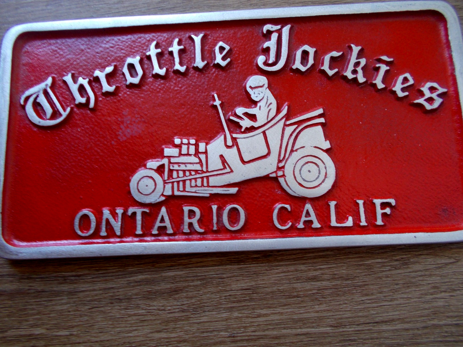car club plaque Throttle Jockies Ont., Calif. eBay Motors dragster SCTA Hot Rod